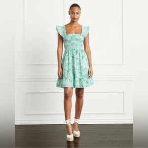 Hill House The Elizabeth Nap Cotton Dress in Blue Roses M